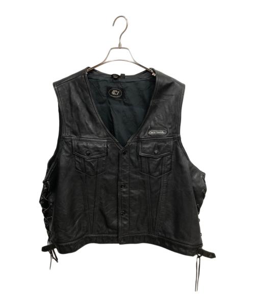 hein gericke（ハインゲリック）hein gericke (ハインゲリック) サイドアジャスターレザーベスト／SIDE ADJUSTER LEATHER VEST ブラック サイズ:SIZE XXLの古着・服飾アイテム