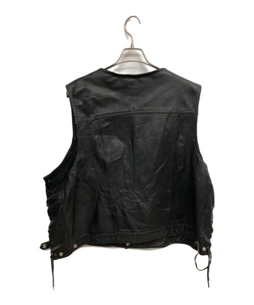 hein gericke（ハインゲリック）hein gericke (ハインゲリック) サイドアジャスターレザーベスト／SIDE ADJUSTER LEATHER VEST ブラック サイズ:SIZE XXLの古着・服飾アイテム