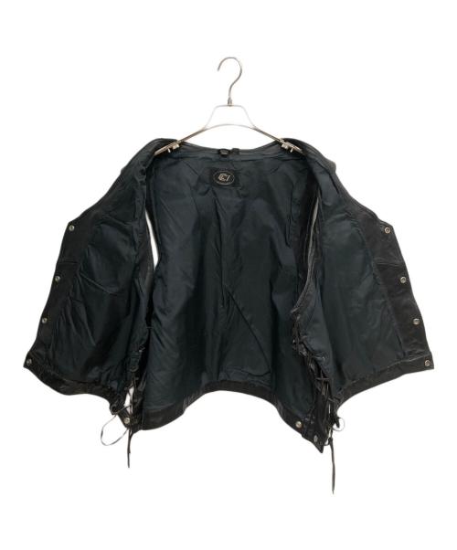 hein gericke（ハインゲリック）hein gericke (ハインゲリック) サイドアジャスターレザーベスト／SIDE ADJUSTER LEATHER VEST ブラック サイズ:SIZE XXLの古着・服飾アイテム