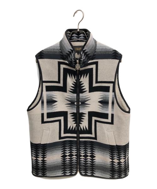 PENDLETON（ペンドルトン）PENDLETON (ペンドルトン) BILL WALL LEATHER (ビルウォールレザー) ハーディング柄ボアブランケットベスト／HARDING PATTERN BOA BLANKET VEST グレー サイズ:SIZE XLの古着・服飾アイテム