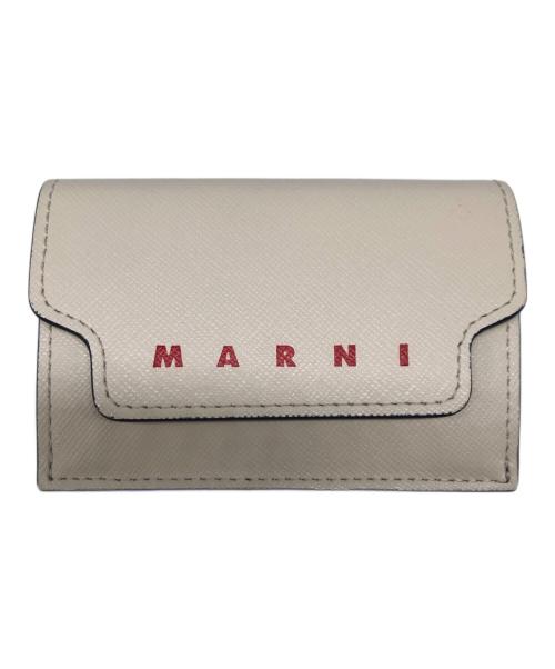 MARNI（マルニ）MARNI (マルニ) サフィアーノレザーコンパクトウォレット／SAFFIANO LEATHER COMPACT WALLET アイボリーの古着・服飾アイテム