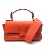 LORISTELLAロリステッラ）の古着「レザーフラップハンドバッグ／LETHER FLAP HAND BAG」｜オレンジ