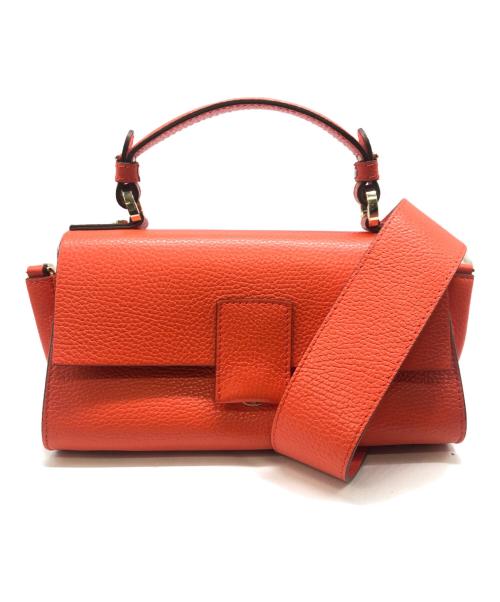 LORISTELLA（ロリステッラ）LORISTELLA (ロリステッラ) レザーフラップハンドバッグ／LETHER FLAP HAND BAG オレンジの古着・服飾アイテム