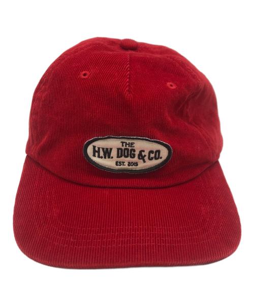 THE H.W.DOG&CO（ザエイチダブリュードッグアンドコー）THE H.W.DOG&CO (ザ エイチダブリュウ ドッグアンドコー) コーデュロイワーカーズキャップ レッド／CORDUROY WORKERS CAP - Red レッドの古着・服飾アイテム