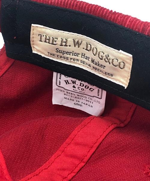THE H.W.DOG&CO（ザエイチダブリュードッグアンドコー）THE H.W.DOG&CO (ザ エイチダブリュウ ドッグアンドコー) コーデュロイワーカーズキャップ レッド／CORDUROY WORKERS CAP - Red レッドの古着・服飾アイテム