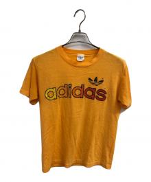 adidas（アディダス）の古着「80's グラデーションロゴ プリントTシャツ／80'S GRADATION LOGO PRINT T-SHIRT”MADE IN USA”」｜イエロー