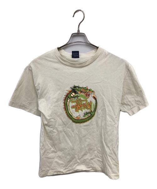 stussy（ステューシー）stussy (ステューシー) オールドステューシー ドラゴンプリントTシャツ／OLD STUSSY DRAGON PRINT T-SHIRT アイボリー サイズ:Mの古着・服飾アイテム