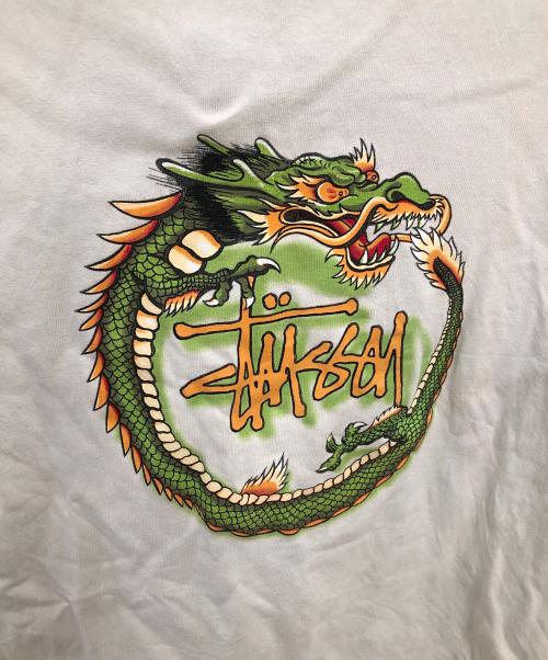 stussy（ステューシー）stussy (ステューシー) オールドステューシー ドラゴンプリントTシャツ／OLD STUSSY DRAGON PRINT T-SHIRT アイボリー サイズ:Mの古着・服飾アイテム