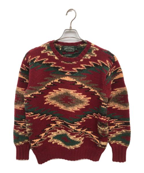 POLO COUNTRY（ポロカントリー）POLO COUNTRY (ポロカントリー) チマヨ柄ハンドニット／CHIMAYO HANDKNIT レッド サイズ:Mの古着・服飾アイテム