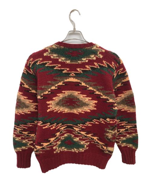 POLO COUNTRY（ポロカントリー）POLO COUNTRY (ポロカントリー) チマヨ柄ハンドニット／CHIMAYO HANDKNIT レッド サイズ:Mの古着・服飾アイテム