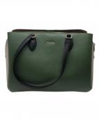 FURLAフルラ）の古着「ミネルヴァ トートバッグ／MINERVA TOTE BAG」｜グリーン×ベージュ