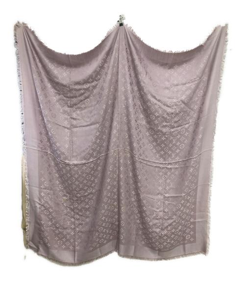 LOUIS VUITTON（ルイ ヴィトン）LOUIS VUITTON (ルイ ヴィトン) シルクウールストール モノグラム エクリュ／SILK WOOL STOLE MONOGRAM ECRU パープルの古着・服飾アイテム