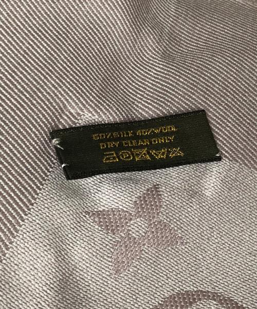 LOUIS VUITTON（ルイ ヴィトン）LOUIS VUITTON (ルイ ヴィトン) シルクウールストール モノグラム エクリュ／SILK WOOL STOLE MONOGRAM ECRU パープルの古着・服飾アイテム