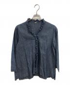45Rフォーティファイブ・アール）の古着「ダンガリーカットワークカシュクールブラウス」｜インディゴ