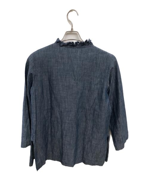 45R（フォーティファイブ・アール）45R (フォーティファイブ・アール) ダンガリーカットワークカシュクールブラウス インディゴ サイズ:Fの古着・服飾アイテム