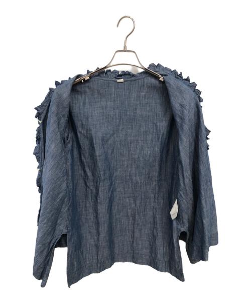 45R（フォーティファイブ・アール）45R (フォーティファイブ・アール) ダンガリーカットワークカシュクールブラウス インディゴ サイズ:Fの古着・服飾アイテム