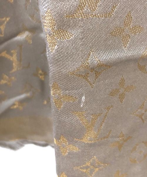 LOUIS VUITTON（ルイ ヴィトン）LOUIS VUITTON (ルイ ヴィトン) ショール・モノグラム シャイン／SHAWL MONOGRAM SHAIN ベージュの古着・服飾アイテム