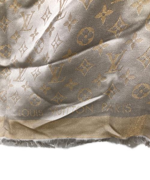 LOUIS VUITTON（ルイ ヴィトン）LOUIS VUITTON (ルイ ヴィトン) ショール・モノグラム シャイン／SHAWL MONOGRAM SHAIN ベージュの古着・服飾アイテム