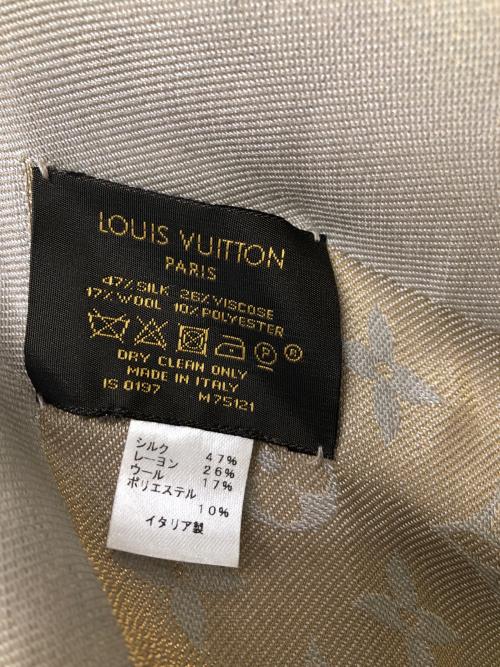 LOUIS VUITTON（ルイ ヴィトン）LOUIS VUITTON (ルイ ヴィトン) ショール・モノグラム シャイン／SHAWL MONOGRAM SHAIN ベージュの古着・服飾アイテム