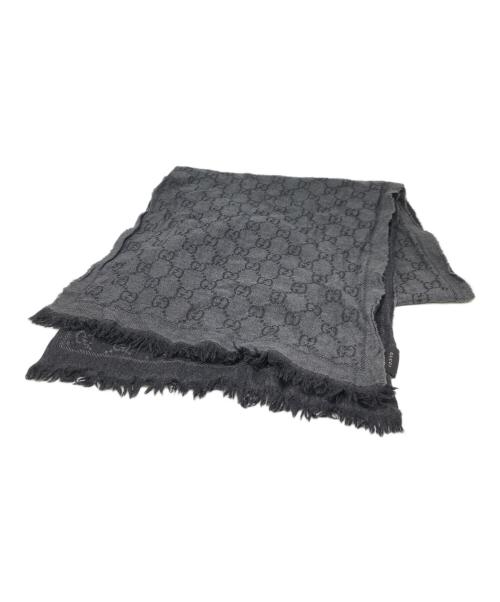 GUCCI（グッチ）GUCCI (グッチ) GGパターン総柄ストール／GG ALL OVER PATTERN STOLE グレーの古着・服飾アイテム