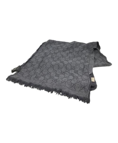 GUCCI（グッチ）GUCCI (グッチ) GGパターン総柄ストール／GG ALL OVER PATTERN STOLE グレーの古着・服飾アイテム