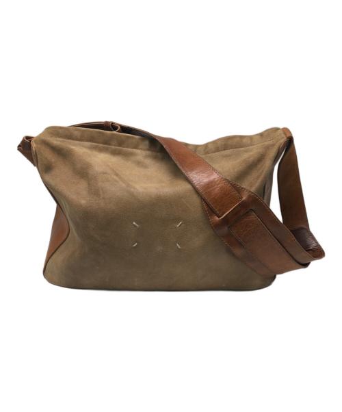 Maison Martin Margiela（メゾンマルタンマルジェラ）Maison Martin Margiela (メゾンマルタンマルジェラ) レザーメッセンジャーバッグ／BORSA MESSENGER IN VELA PELLE ブラウンの古着・服飾アイテム