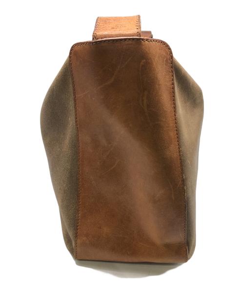 Maison Martin Margiela（メゾンマルタンマルジェラ）Maison Martin Margiela (メゾンマルタンマルジェラ) レザーメッセンジャーバッグ／BORSA MESSENGER IN VELA PELLE ブラウンの古着・服飾アイテム