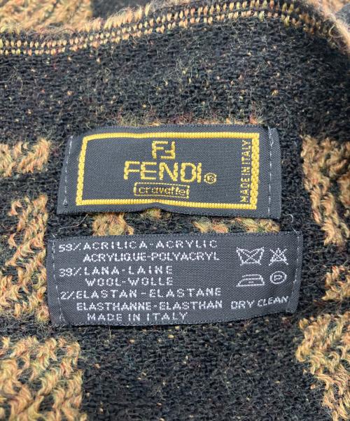 FENDI（フェンディ）FENDI (フェンディ) マフラー ベージュ×ブラックの古着・服飾アイテム
