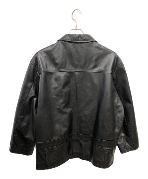 PERRY ELLIS（ペリーエリス）PERRY ELLIS (ペリーエリス) レザージャケット／LEATHER JACKET ブラック サイズ:Lの古着・服飾アイテム
