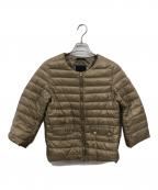 TATRASタトラス）の古着「ノーカラーダウンジャケット／NO COLLAR DOWN JACKET」｜ベージュ