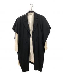 KEISUKEYOSHIDA（ケイスケヨシダ）の古着「ケープレイヤードコート／CAPE LAYERED COAT」｜ブラック×ホワイト