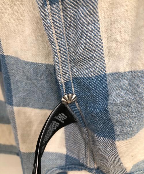 RRL（ダブルアールエル）RRL (ダブルアール) チェックウエスタンシャツ／CHECK WESTERN SHIRT ブルー×ホワイト サイズ:Lの古着・服飾アイテム