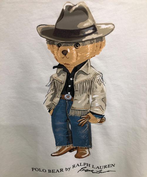POLO RALPH LAUREN（ポロ・ラルフローレン）POLO RALPH LAUREN (ポロ・ラルフローレン) カウボーイポロベアプリントカットソー／COWBOY POLO BEAR PRINT CUT AND SEW ホワイト サイズ:L 未使用品の古着・服飾アイテム
