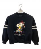COACH×PEANUTSコーチ×ピーナッツ）の古着「スヌーピーライツクルーネックスウェット／SNOOPY LIGHTS CREW NECK SWEAT」｜ネイビー