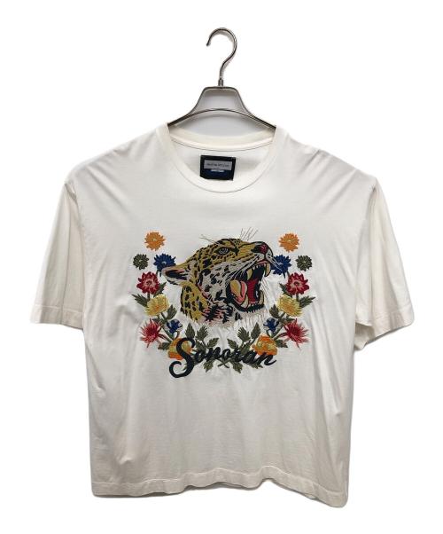 MAISON SPECIAL（メゾンスペシャル）MAISON SPECIAL (メゾンスペシャル) ジャガー刺繍プライムオーバーTシャツ／JAGAR EMBROIDERY PRIME OVER T-SHIRT ホワイト サイズ:1の古着・服飾アイテム
