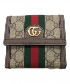 GUCCIグッチ）の古着「フレンチフラップウォレット／FRENCH FLAP WALLET」｜ベージュ