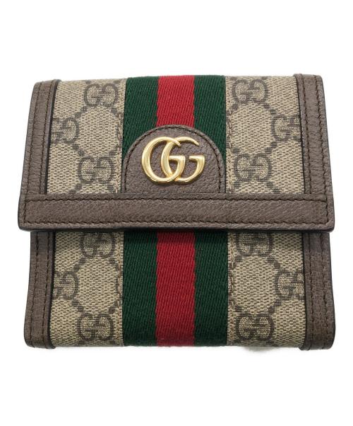 GUCCI（グッチ）GUCCI (グッチ) フレンチフラップウォレット／FRENCH FLAP WALLET ベージュの古着・服飾アイテム