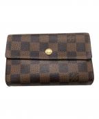 LOUIS VUITTONルイ ヴィトン）の古着「ダミエ ポルトフォイユ・アレクサンドラ／Ⅾ’AMIER PORTEFEUILLE ALEXANDRA」｜ブラウン