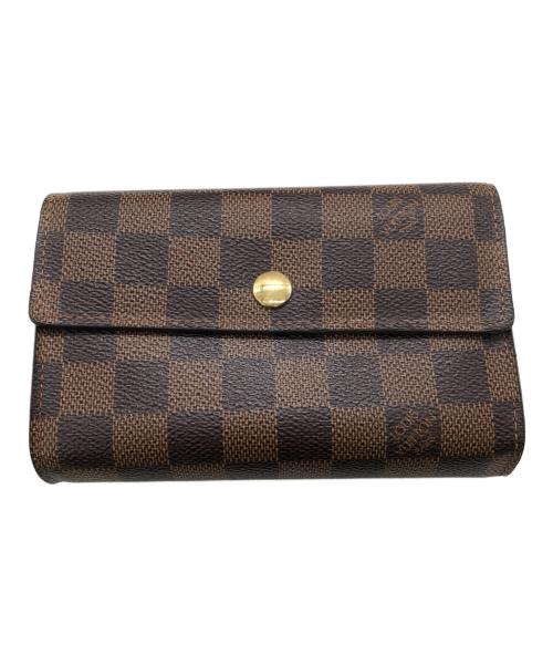 LOUIS VUITTON（ルイ ヴィトン）LOUIS VUITTON (ルイ ヴィトン) ダミエ ポルトフォイユ・アレクサンドラ／Ⅾ’AMIER PORTEFEUILLE ALEXANDRA ブラウンの古着・服飾アイテム