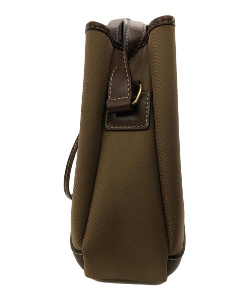 HUNTING WORLD（ハンティングワールド）HUNTING WORLD (ハンティングワールド) 巾着ショルダーバッグ／PURSE SHOULDER BAG ブラウン×オリーブの古着・服飾アイテム