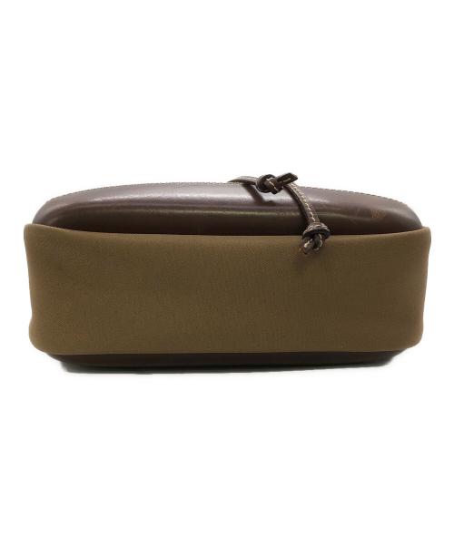 HUNTING WORLD（ハンティングワールド）HUNTING WORLD (ハンティングワールド) 巾着ショルダーバッグ／PURSE SHOULDER BAG ブラウン×オリーブの古着・服飾アイテム