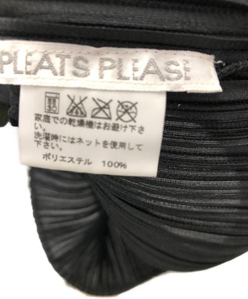 PLEATS PLEASE（プリーツプリーズ）PLEATS PLEASE (プリーツプリーズ) プリーツハイネックショートスリーブカットソー／PLEATS  HIGH NECK S/S CUT AND SEW ブラック サイズ:表記無しの古着・服飾アイテム
