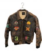 AVIREXアヴィレックス）の古着「ワッペンカスタムG－1ジャケット／PATCH CUSTOM G-1 JACKET」｜ブラウン