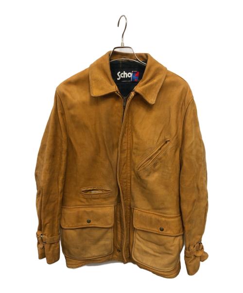 Schott（ショット）Schott (ショット) 90s～ ヌバックレザーコート／90'S～ NUBUCK LETHER COAT イエロー サイズ:38の古着・服飾アイテム