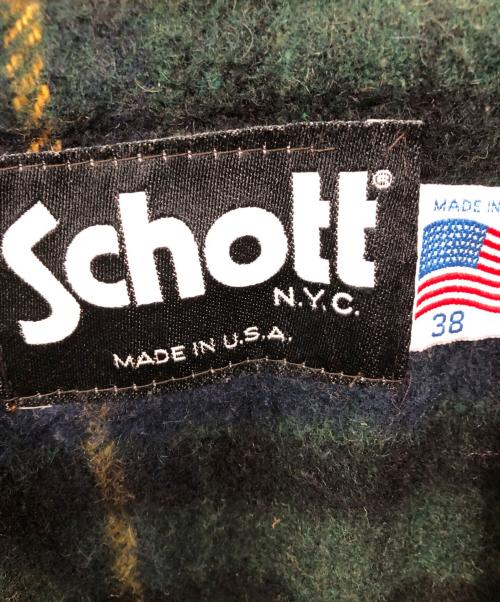 Schott（ショット）Schott (ショット) 90s～ ヌバックレザーコート／90'S～ NUBUCK LETHER COAT イエロー サイズ:38の古着・服飾アイテム