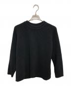H BEAUTY&YOUTHエイチ ビューティー&ユース）の古着「メルチェ リブ クルーネック ロングスリーブ ニット／MERCE RIB CREW NECK LONG SLEEVE KNIT」｜ブラック