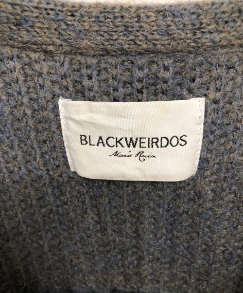 Black Weirdos（ブラック ウィドース）Black Weirdos (ブラック ウィドース) モヘアニットカーディガン／MOHAIR KNIT CARDIGAN グレー サイズ:Ｌの古着・服飾アイテム