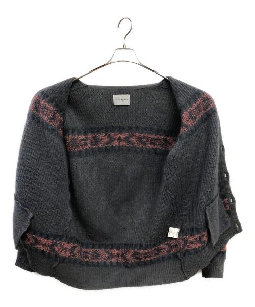 Black Weirdos（ブラック ウィドース）Black Weirdos (ブラック ウィドース) モヘアニットカーディガン／MOHAIR KNIT CARDIGAN グレー サイズ:Ｌの古着・服飾アイテム