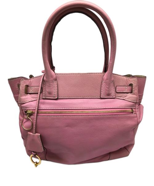 A.D.M.J.（エーディーエムジェイ）A.D.M.J. (エーディーエムジェイ) ターンロックレザートートバッグ／TURN LOCK LEATHER TOTE BAG ピンクの古着・服飾アイテム