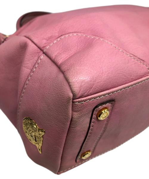 A.D.M.J.（エーディーエムジェイ）A.D.M.J. (エーディーエムジェイ) ターンロックレザートートバッグ／TURN LOCK LEATHER TOTE BAG ピンクの古着・服飾アイテム